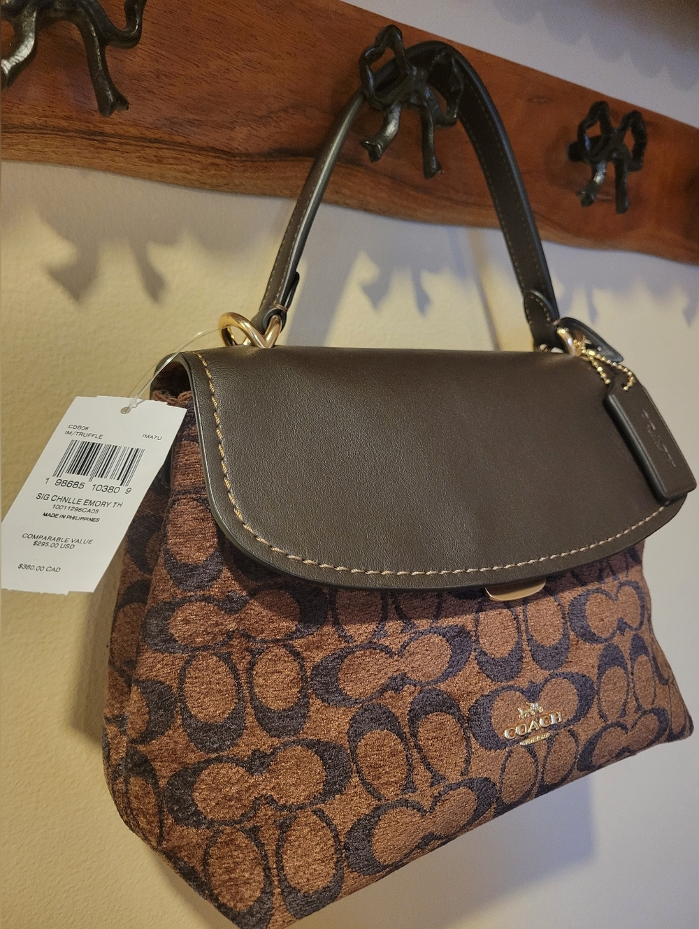 *NWT* Coach Emory Top Handle Bag in Signature Chenille